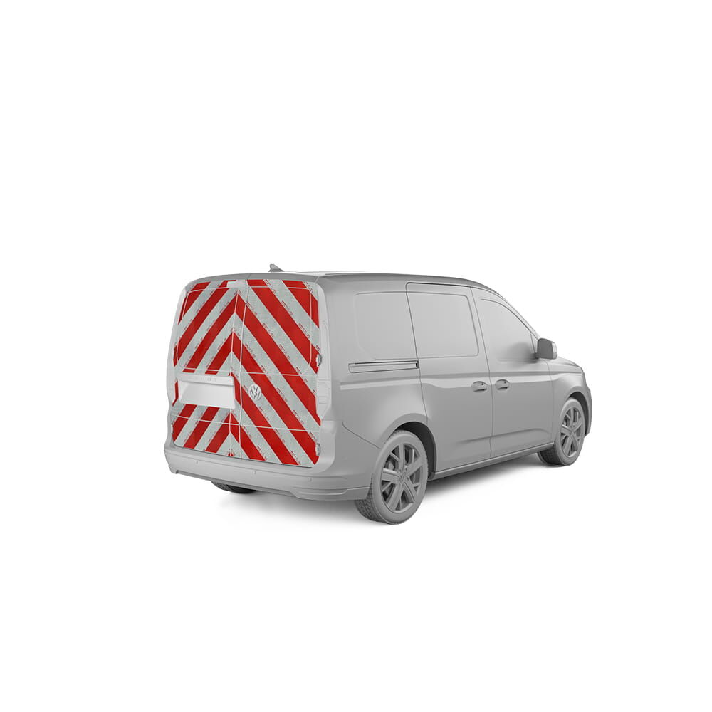 VW Caddy V Heckwarnmarkierung komplett mit Blindfenster Höhe