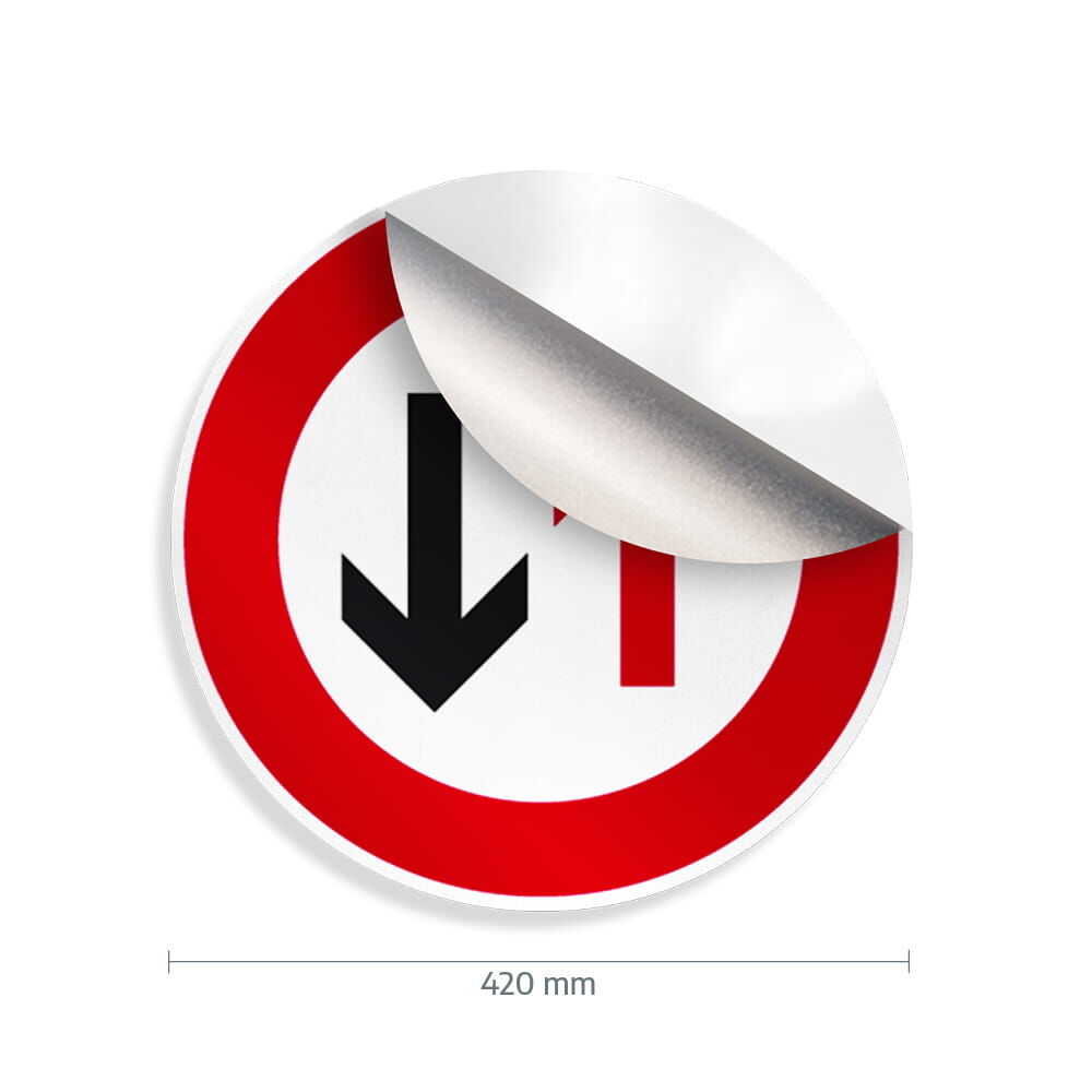 Aufkleber Verkehrszeichen 208, abziehbar, Ø 420 mm