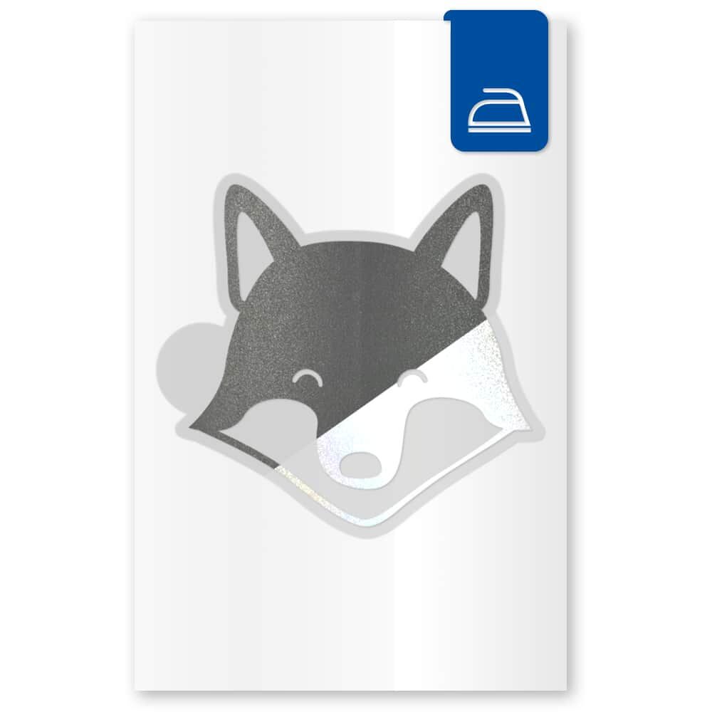 Bügelbild Fuchs schwarz, Lieferumfang: ein Bogen mit Motiv und Transferträger