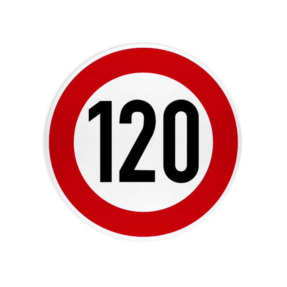 VZ 274-120 Zulässige Höchstgeschwindigkeit 120 km/h VZ 274-120 Zulässige Höchstgeschwindigkeit 120 km/h