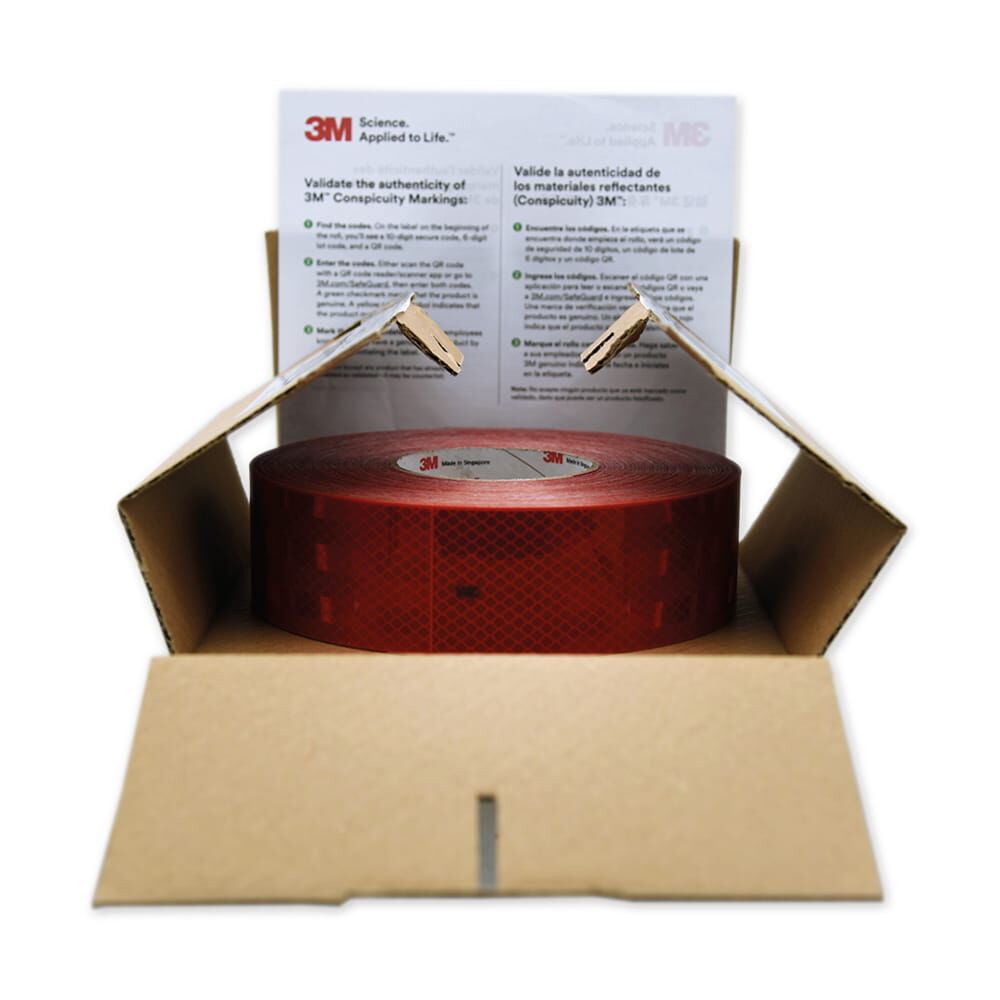 3M 983 Rolle 50 m in geöffneter Versandbox mit Produktinfos