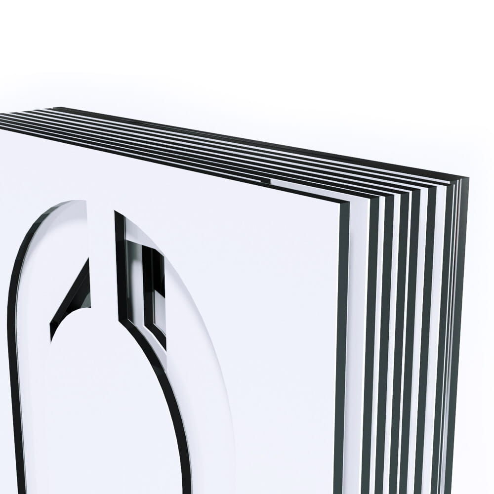 Stapelansicht mehrerer Zahlenschablonen