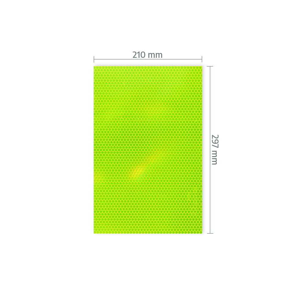 A4-Zuschnitt Orafol 5910 mit Maßangabe 210 × 297 mm