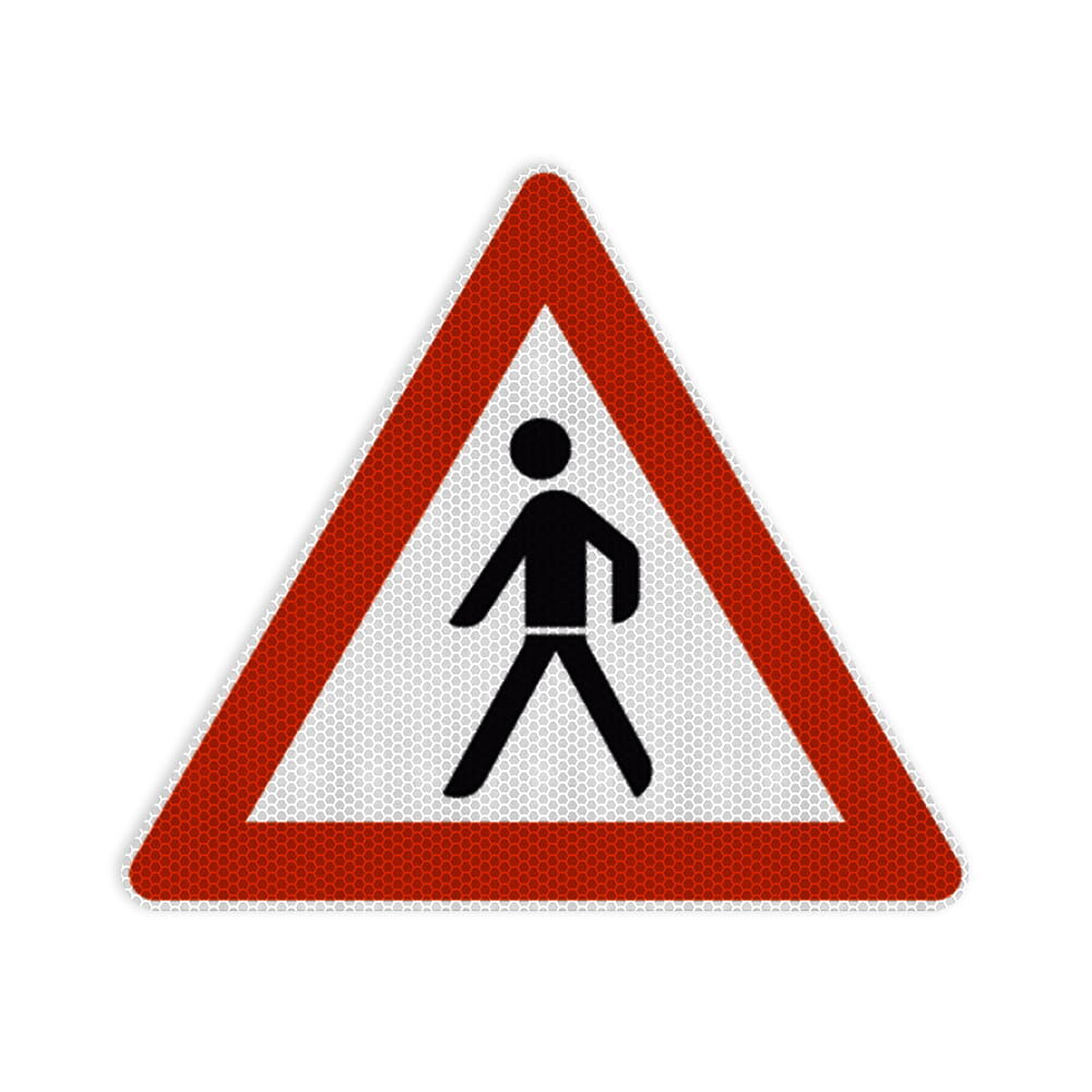 VZ 133-10 Fußgänger, Aufstellung rechts VZ 133-10 Fußgänger, Aufstellung rechts