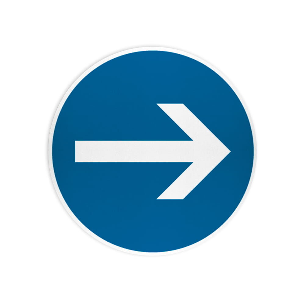 VZ 211 Vorgeschriebene Fahrtrichtung hier rechts VZ 211 Vorgeschriebene Fahrtrichtung hier rechts