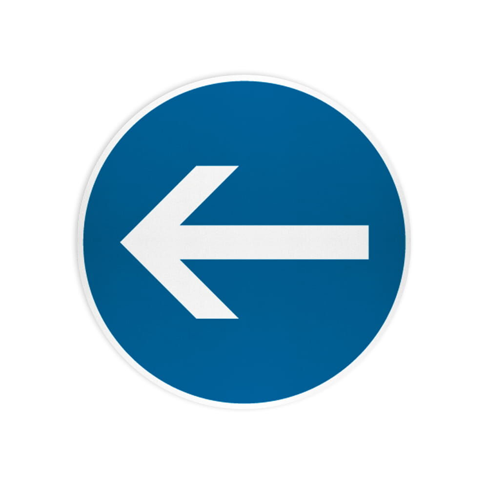 VZ 211-10 Vorgeschriebene Fahrtrichtung hier links VZ 211-10 Vorgeschriebene Fahrtrichtung hier links