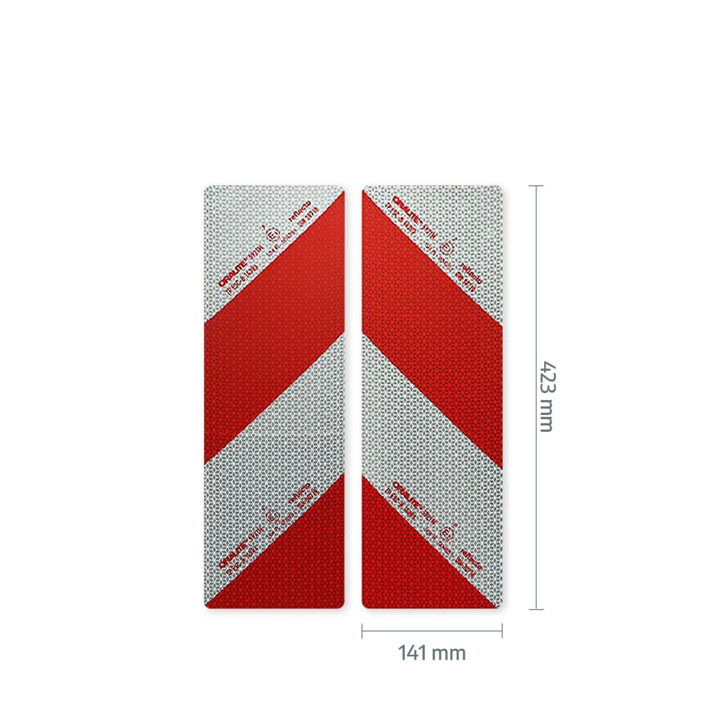 Reflecto 5921M Zuschnitte mit Maßangaben: je 423 × 141 mm.