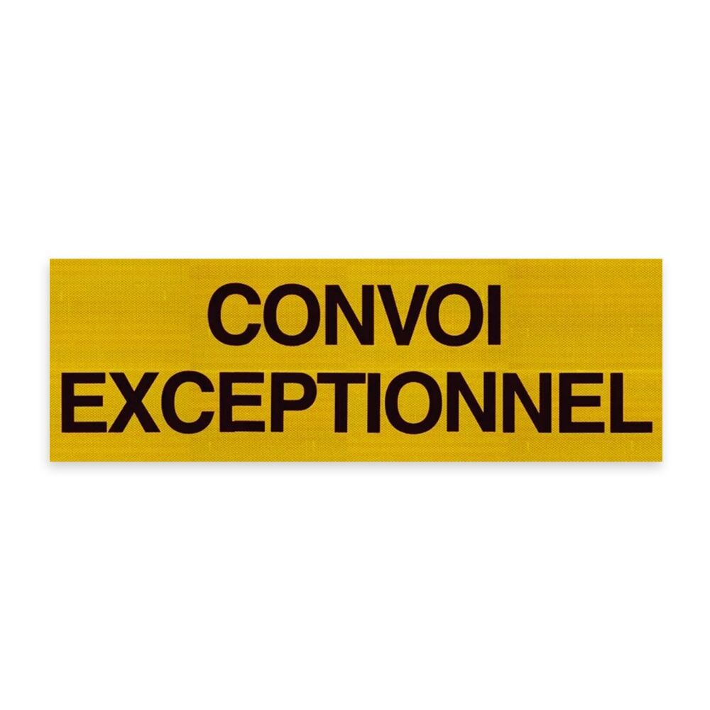 Warntafel "CONVOI EXCEPTIONNEL" 1200×400 mm, gelb, schwarze Schrift, RA2C-Folie