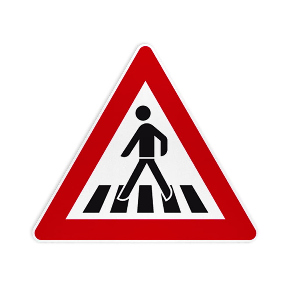 VZ 101-11 Fußgängerüberweg, Aufstellung rechts VZ 101-11 Fußgängerüberweg, Aufstellung rechts