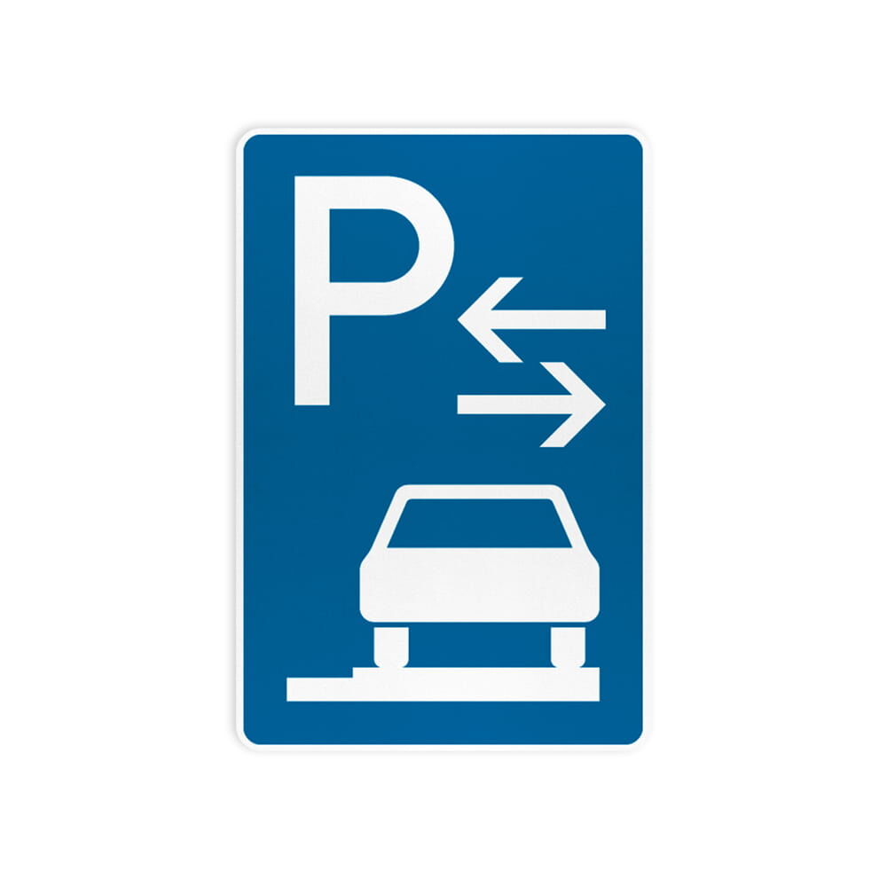 VZ 315-68 Parken auf Gehwegen, ganz in Fahrtrichtung rechts, Mitte VZ 315-68 Parken auf Gehwegen, ganz in Fahrtrichtung rechts, Mitte
