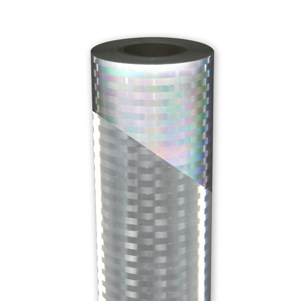 Rolle 3M 953-10C, diagonal geteilt zeigt Reflexfolie bei Tag und Nacht