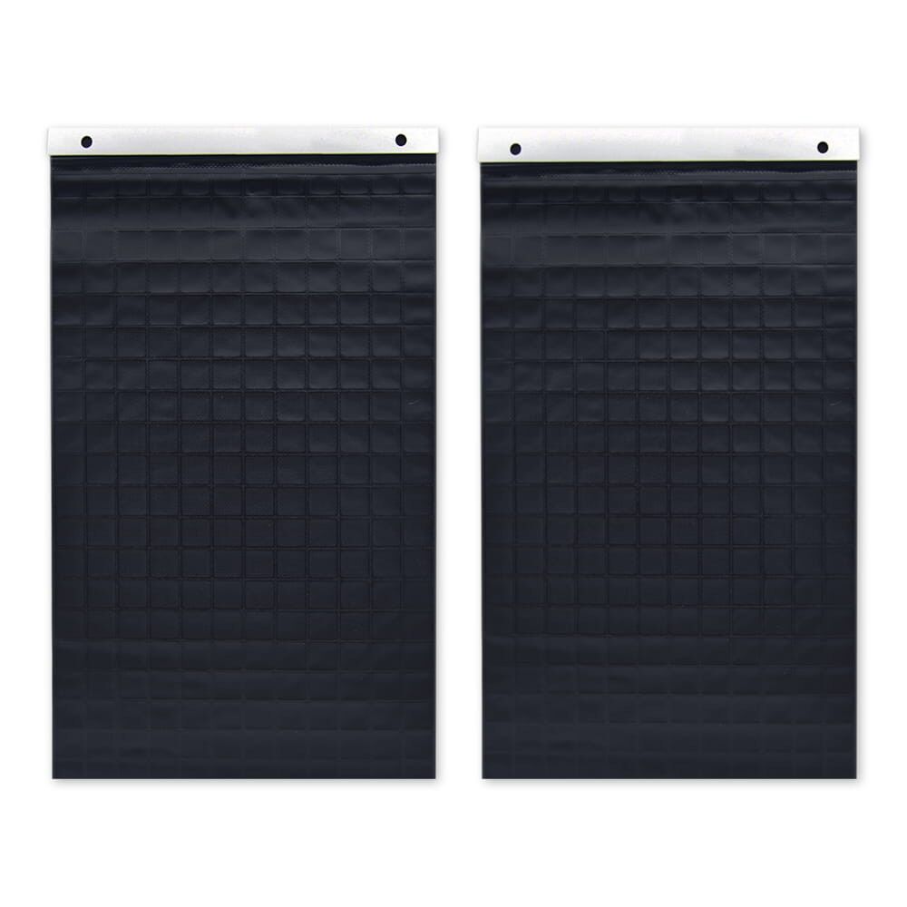 Rückseite der Warnmarkierungen ohne Halterung, schwarze Rückseite sichtbar