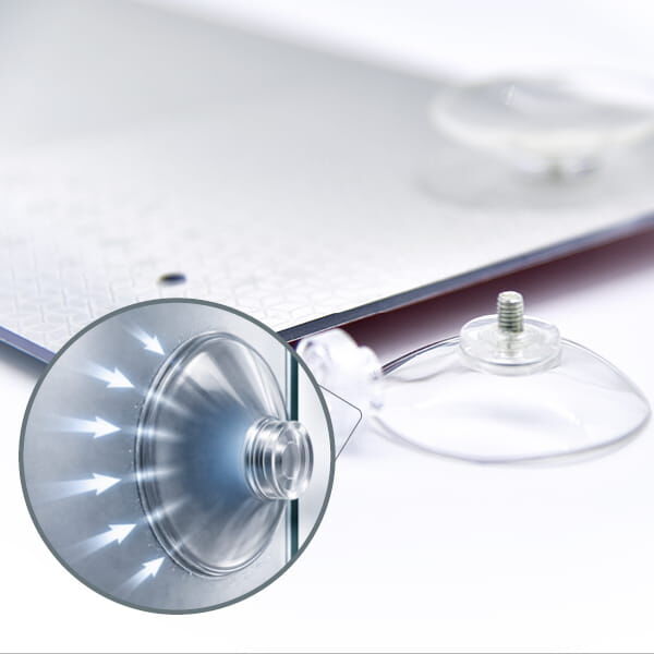 Warnmarkierung mit Saugnapfbefestigung für glatte Fahrzeugoberflächen