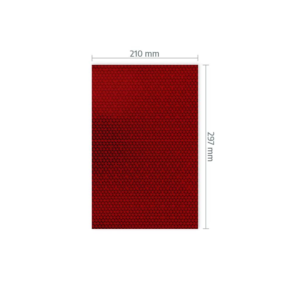 A4-Zuschnitt Orafol VC612 mit Maßangabe 210 × 297 mm