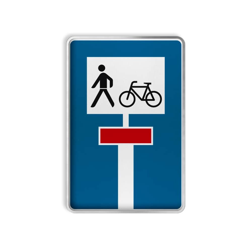 VZ 357-50 Für Radverkehr und Fußgänger durchlässige Sackgasse RA 1 900 x 600 mm Alform