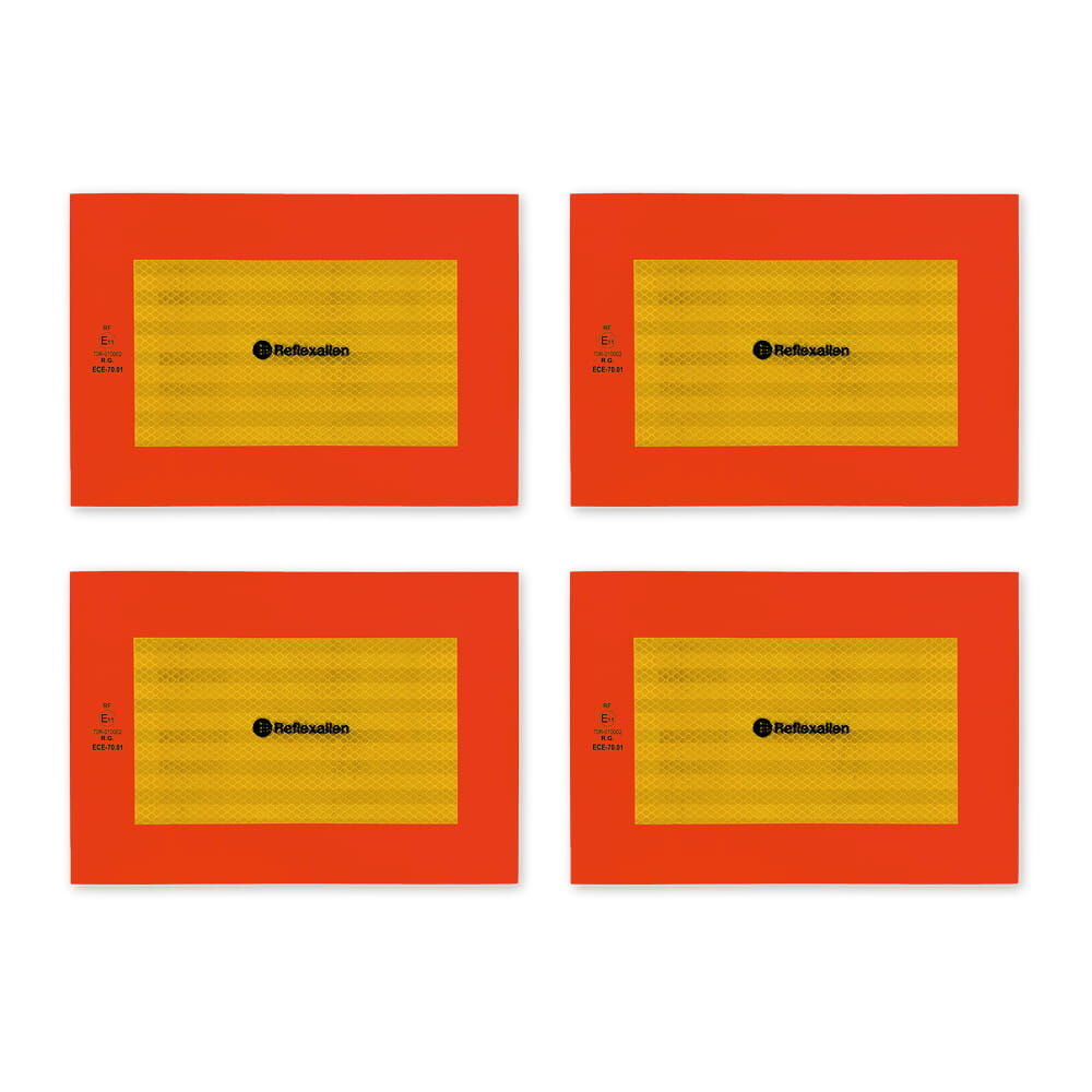 Reflexallen Viertelmarkierungen in rot-gelb, Vorderseite