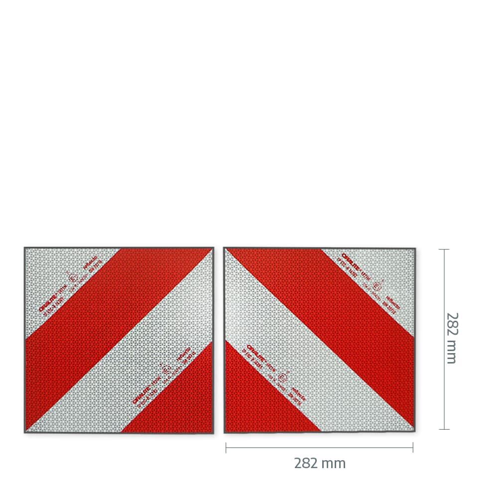Reflecto 5921M Warnmarkierung 282 × 282 mm, Set aus zwei Zuschnitten mit Maßangaben