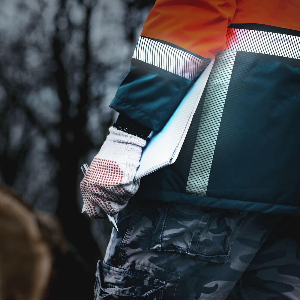 Arbeitsjacke mit segmentiertem Reflextransferstreifen 5510 am Arm