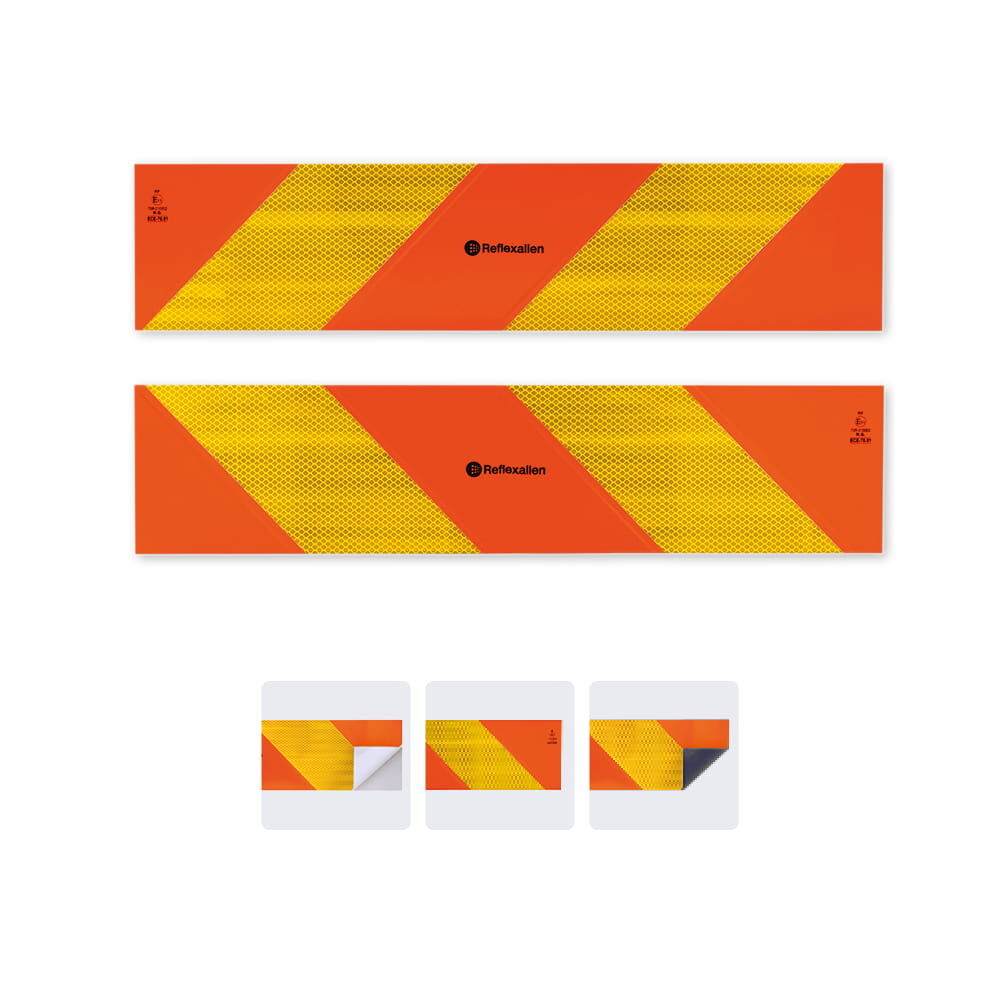 Reflexallen Heckwarntafel Halbmarkierungen reflektierend fluoreszierend