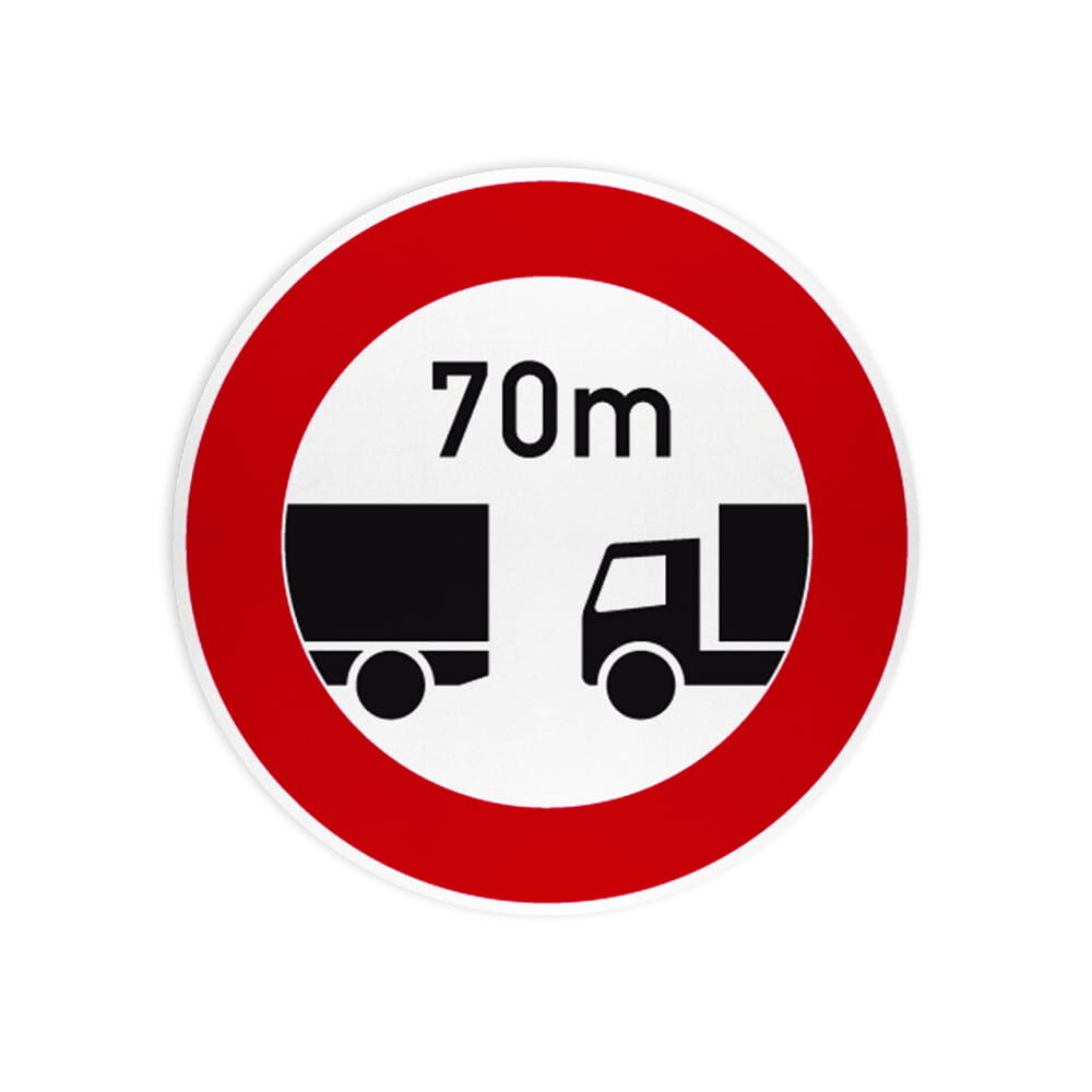 VZ 273 Verbot des Unterschreitens des angegebenen Mindestabstandes VZ 273 Verbot des Unterschreitens des angegebenen Mindestabstandes