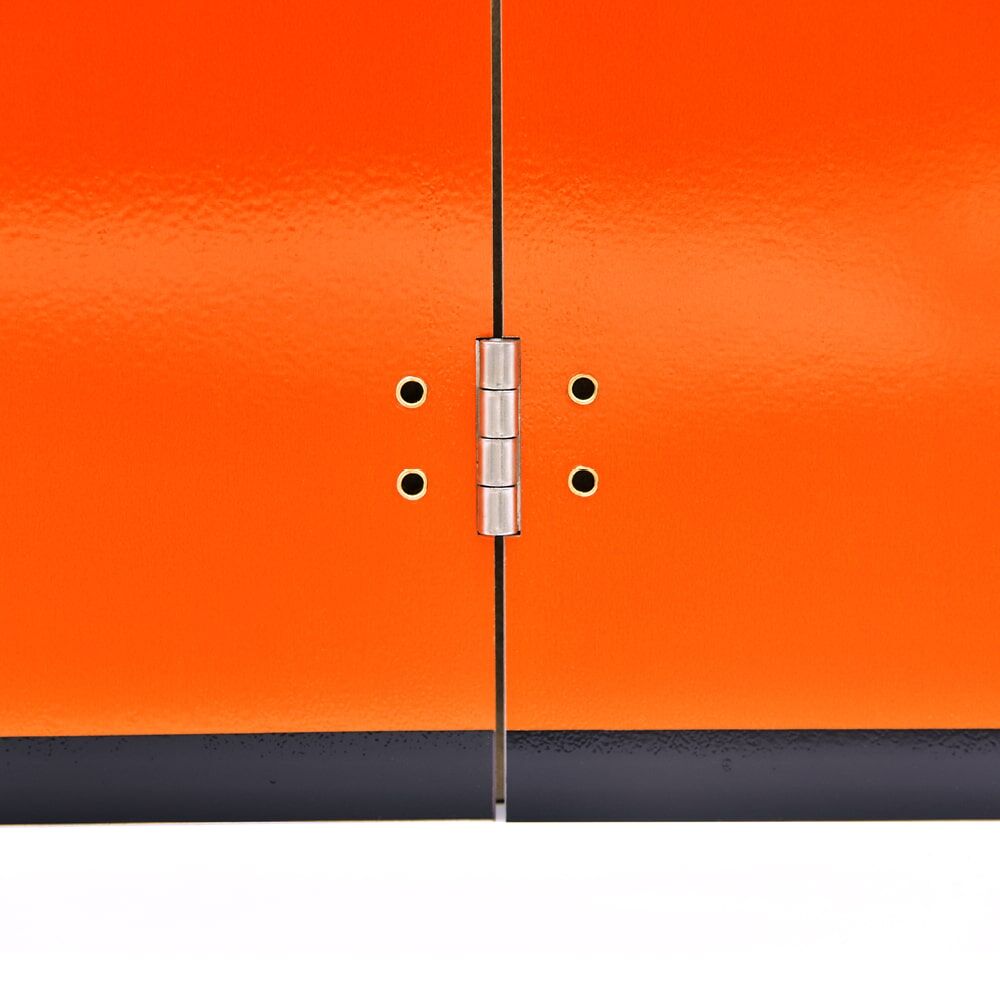ADR-Tafel ohne Kantenschutz, Scharnier-Detail Vorderseite