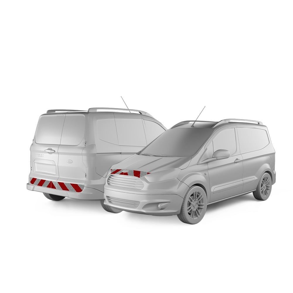 Ford Transit Courier mit Front- und Heckwarnmarkierung, Baujahr 2018