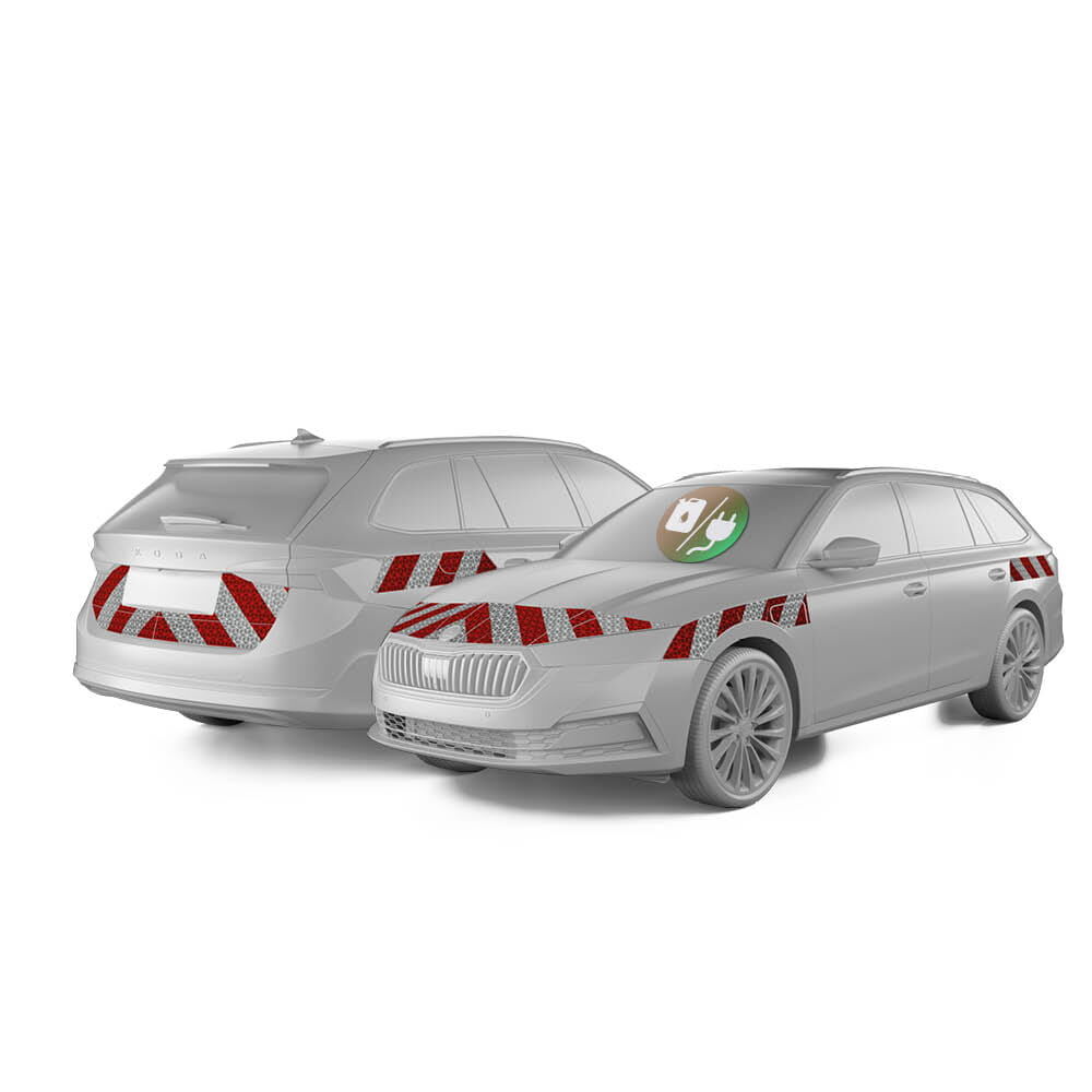 Skoda Octavia Combi iV Hybrid Warnmarkierung Komplettsatz