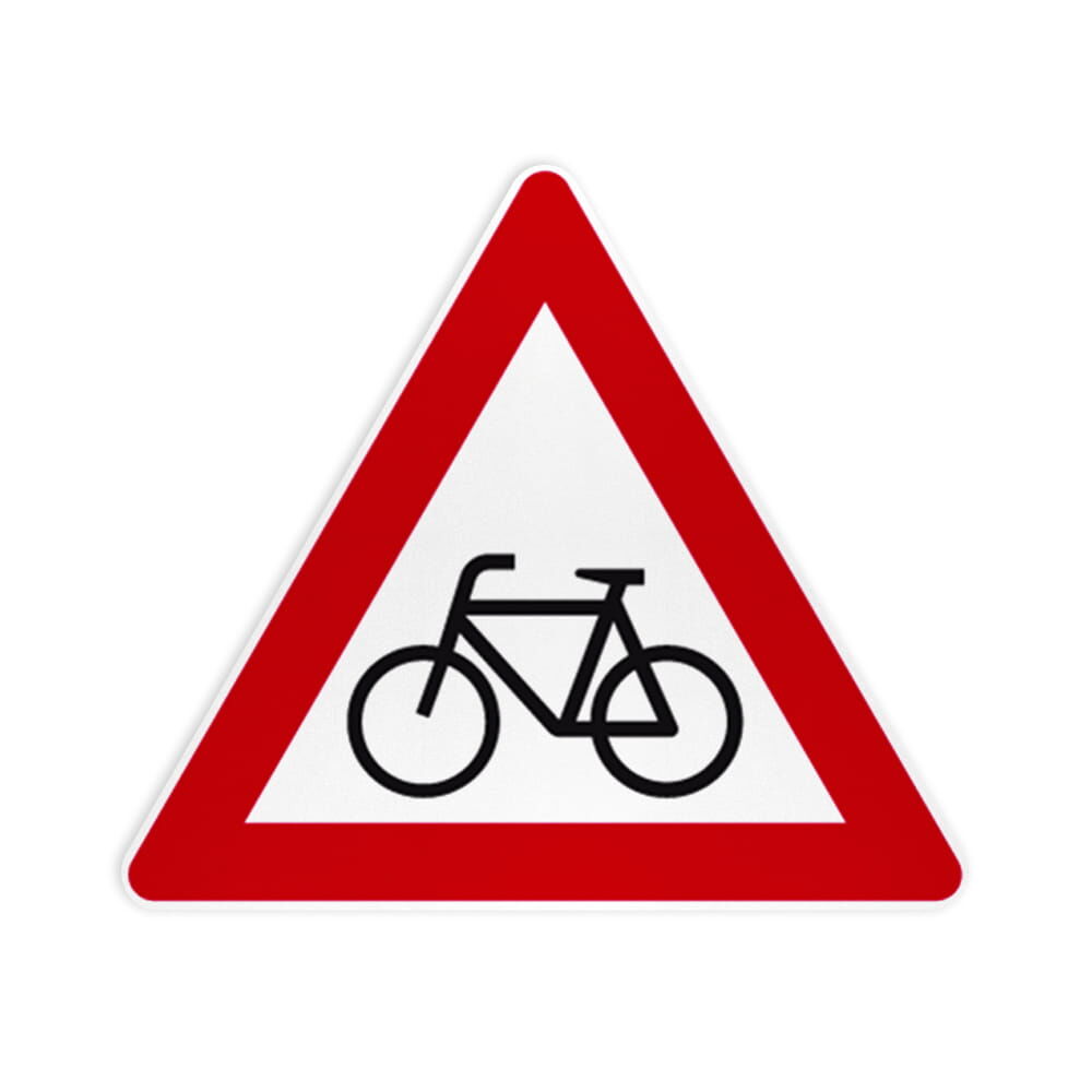 VZ 138-10 Radverkehr, Aufstellung rechts VZ 138-10 Radverkehr, Aufstellung rechts