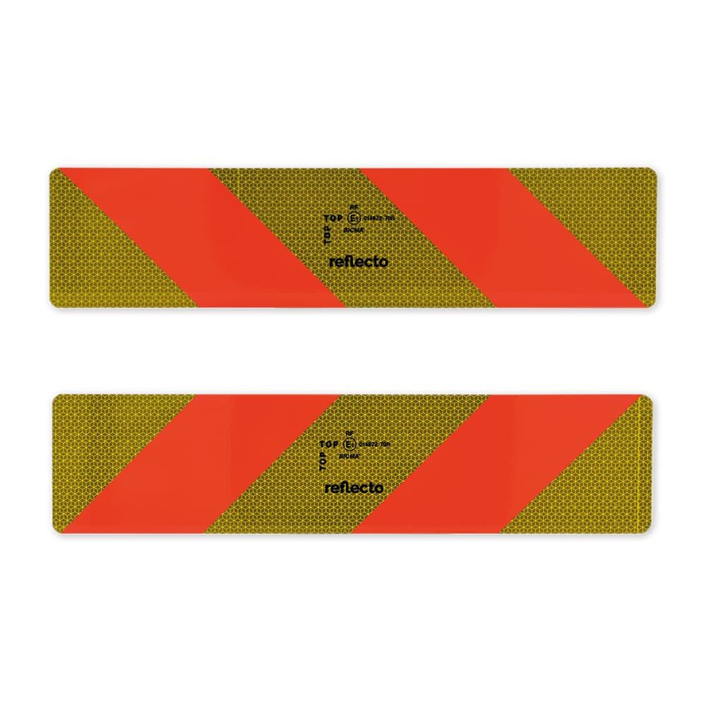 Reflecto Heckwarntafel Halbmarkierungen reflektierend fluoreszierend auf Aluminium