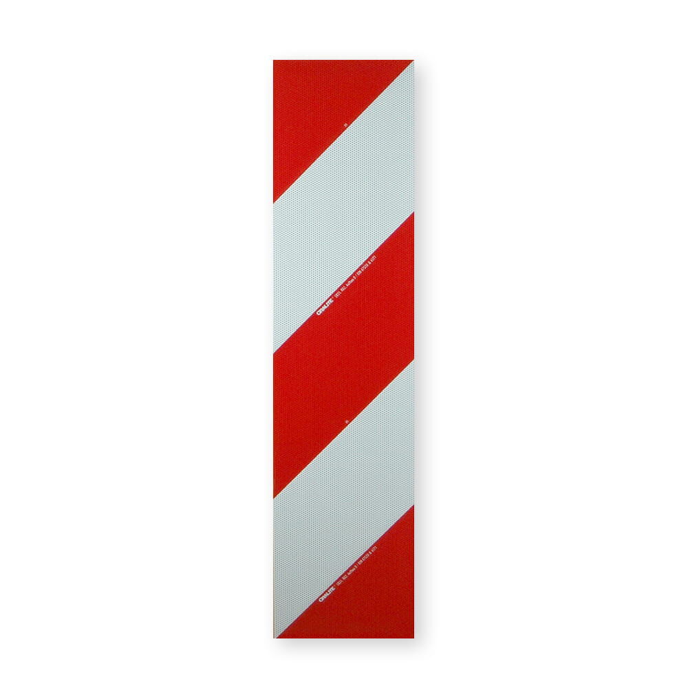 Einzelstreifen Orafol 5831 RA2 rot-weiß, linksweisender Diagonalverlauf