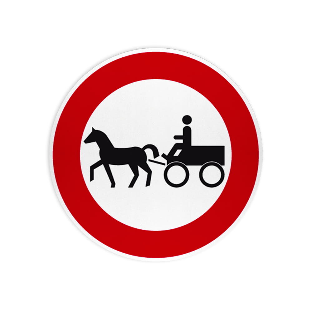 VZ 257-52 Verbot für Gespannfuhrwerke VZ 257-52 Verbot für Gespannfuhrwerke