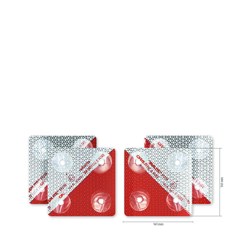 Reflecto 5921M Set, 4 retroreflektierende Markierungselemente, je 141 × 141 mm mit Saugnäpfen