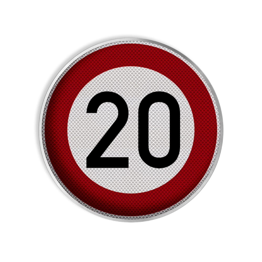 VZ 274-20 Zulässige Höchstgeschwindigkeit 20 km/h