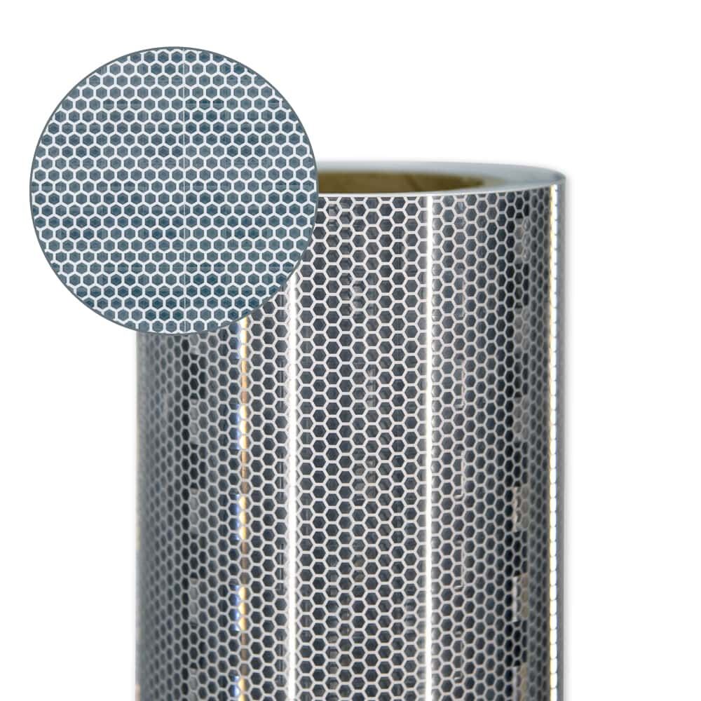 Avery V-8000 Weiß mit Lupenfenster: Nahansicht des wabenförmigen Mikroprismen-Musters