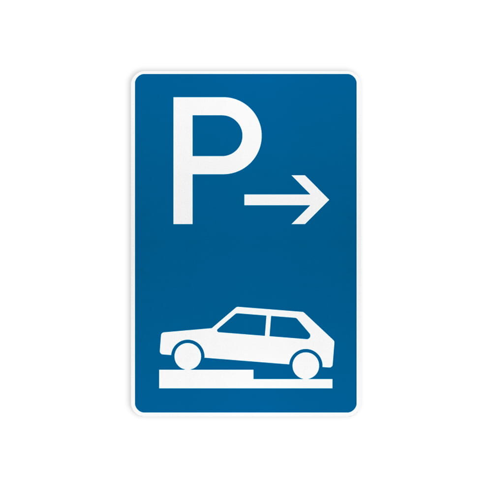 VZ 315-71 Parken auf Gehwegen, halb quer zur Fahrtrichtung links, Anfang VZ 315-71 Parken auf Gehwegen, halb quer zur Fahrtrichtung links, Anfang
