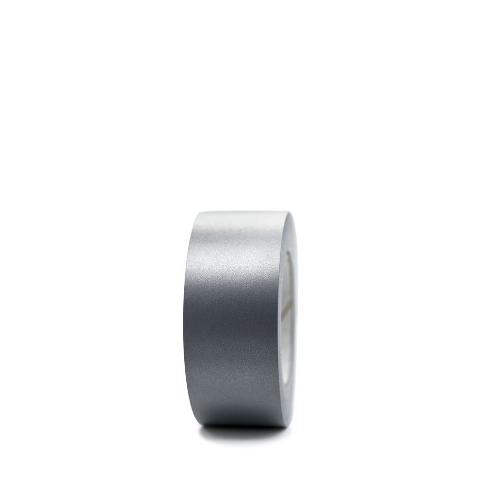 Frontale Ansicht der 25 m 3M Scotchlite 8925 Reflexgewebe-Rolle, silber. Rollenbreite 50,8 mm