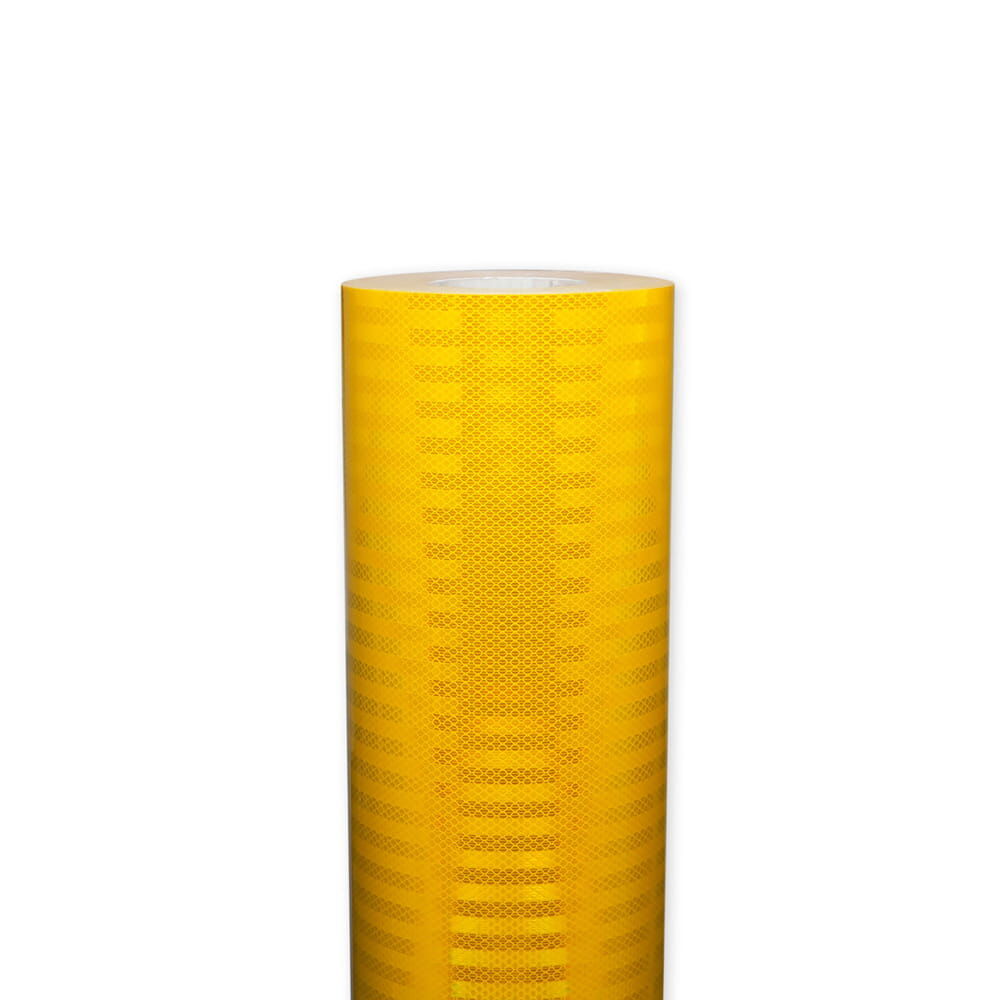 Gelbe 3M 3930-Rolle (1220 mm), frontale Ansicht der Reflexfolie