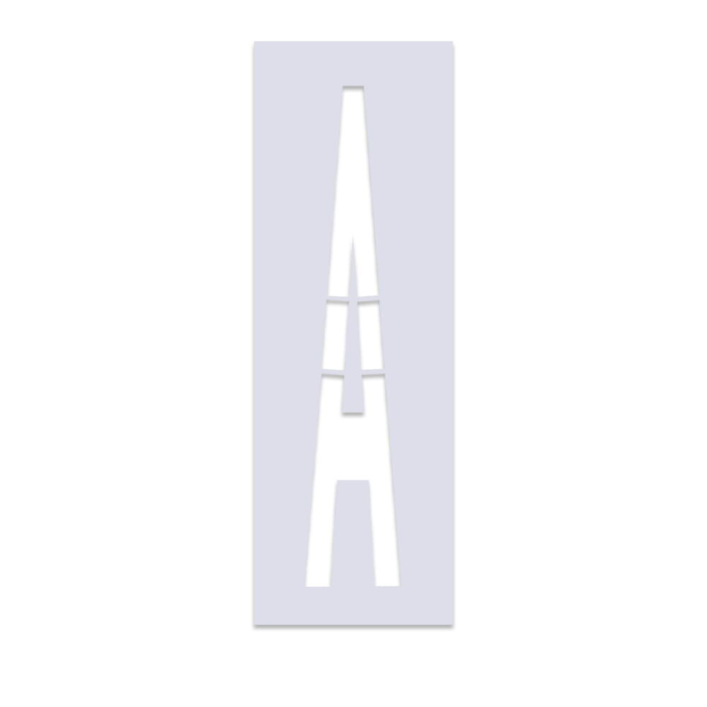 Einzelplatte „A“ des TAXI-Sets, Stencil‐Ausschnitt mit Stegen