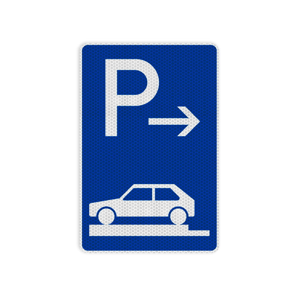 VZ 315-81 Parken auf Gehwegen, ganz quer zur Fahrtrichtung links, Anfang RA 2 630 x 420 mm 3 mm Dibond