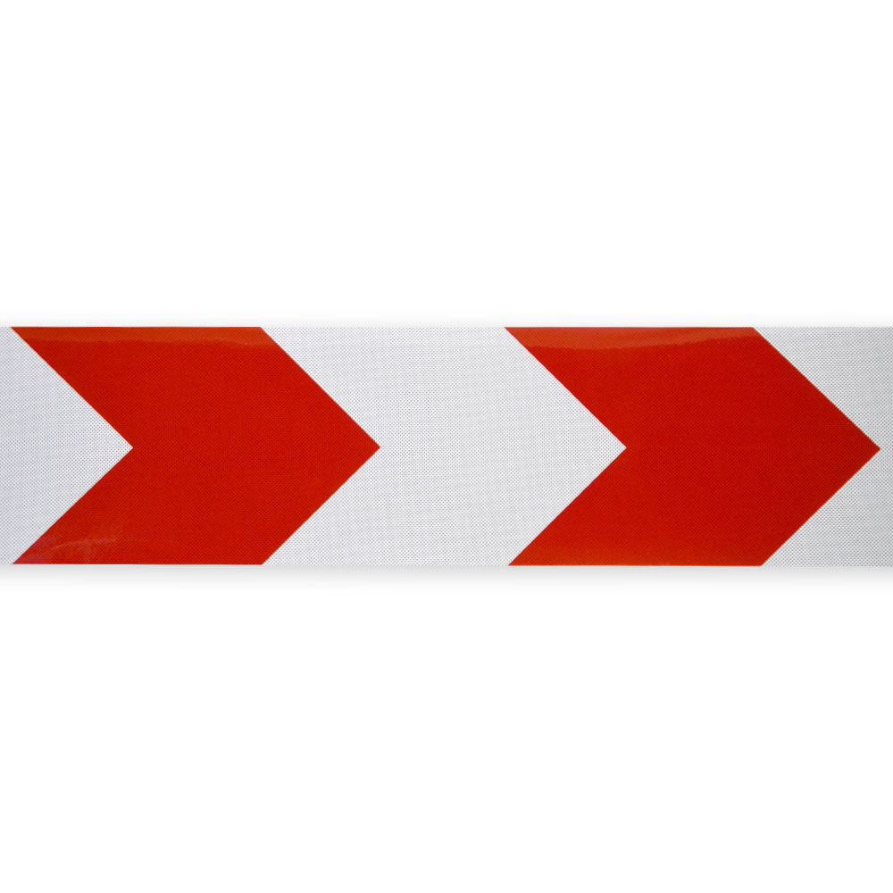 Einzelsegment 5231M Chevron-Band rot-weiß mit Pfeilmotiv, 100 mm Breite