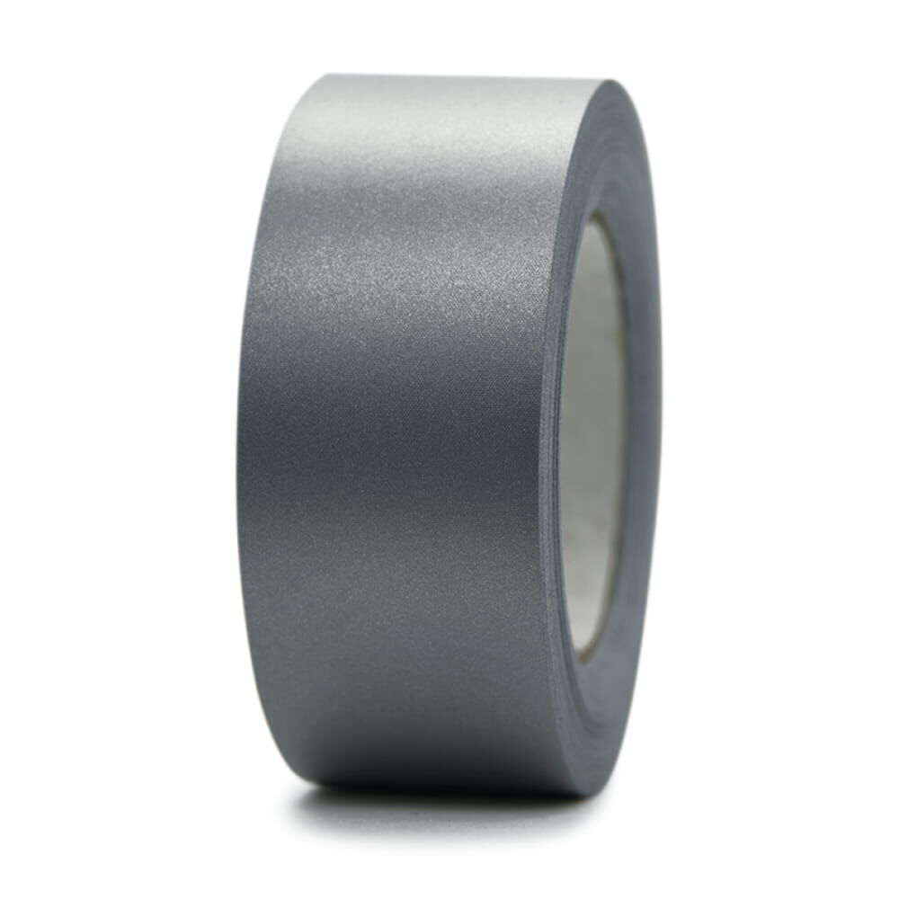 Frontale Ansicht der 25 m 3M Scotchlite 8735 Reflexgewebe-Rolle, silber. Rollenbreite 50,8 mm