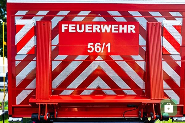 Feuerwehr-Warnmarkierung rot reflektierend weiss reflektierend