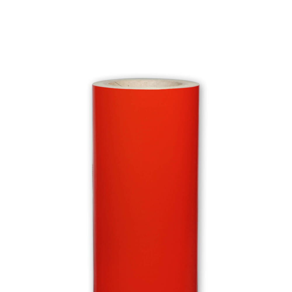 Einzelrolle 3M 580E Reflexfolie in Rot, frontal fotografiert