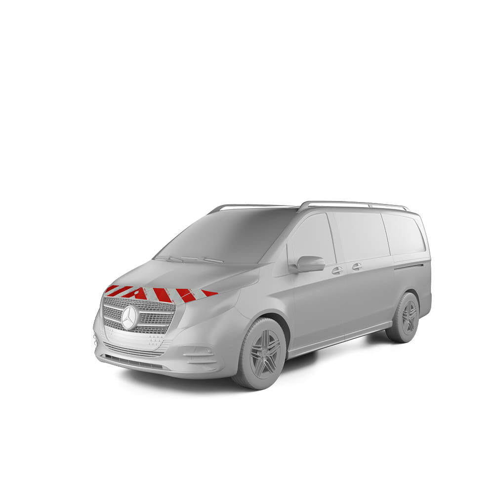 Mercedes Benz V-Klasse mit Frontwarnmarkierung, Baujahr 2024