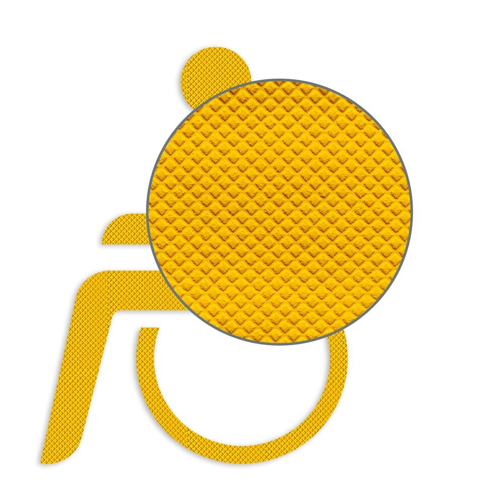 Rollstuhlfahrer Symbol selbstklebend gelb 1000 x 735 mm P7/Typ2 - 3M