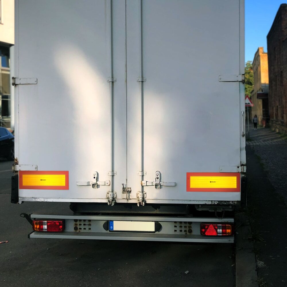 Reflexallen Heckwarntafel Halbmarkierungen für Anhänger selbstklebend