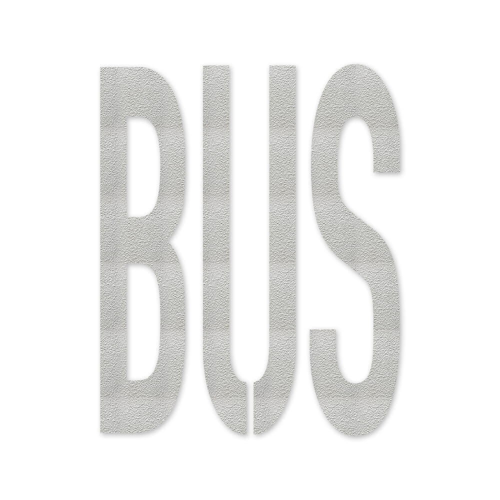 Selbstklebendes Fahrbahn-Piktogramm "BUS" in weiß, Verkehrsklasse P6