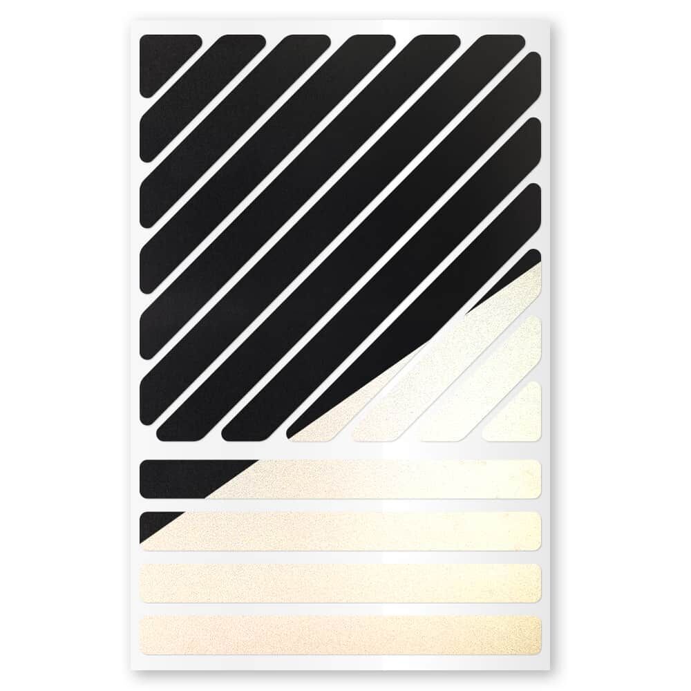 Reflexsticker Light Streifen schmal in Schwarz auf Stickerbogen