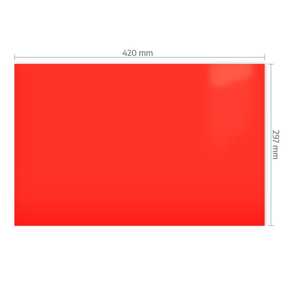 A3-Bogen ORACAL 7510 Rot mit Maßangabe 420 × 297 mm.
