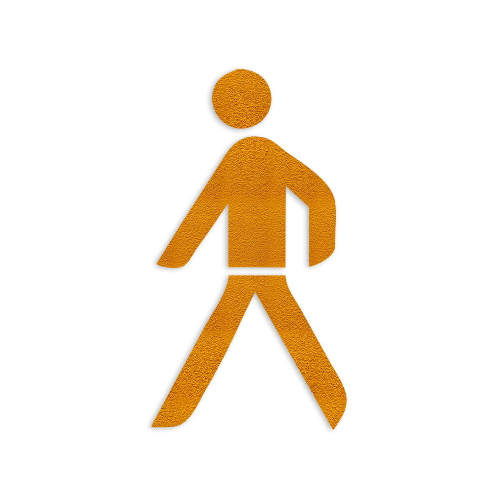 Fußgänger-Piktogramm aus 3M Stamark in Gelb